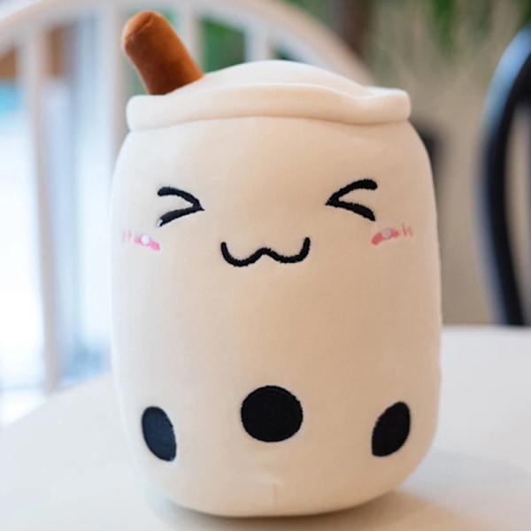 Plysch Boba Tekopp Leksak Panda Bubble Te Kudde Söt fruktdryck Plysch fylld mjuk äpple Jordgubbsmjölk Te Barnpresent white small  syes 50cm