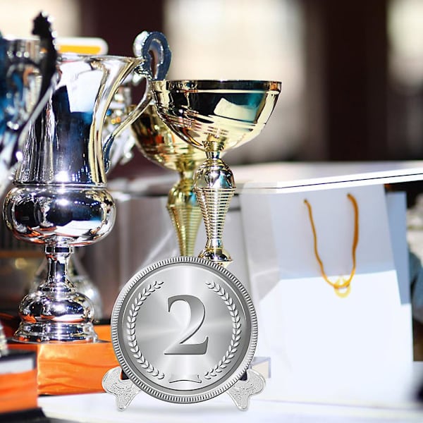 Plate Stativ Aluminium Holder Base Multi-bruk Bilde Stativ Medalje Visningsstativ Silver 15x10cm