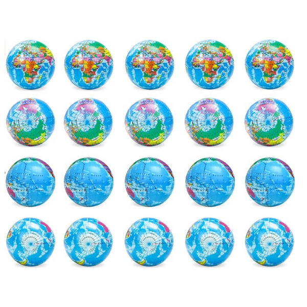 20 Pack Earth Stress Balls,2.5 Inches Earth Theme Squeeze Balls,stress Relief Balls Squeeze Anxiety  [DmS]