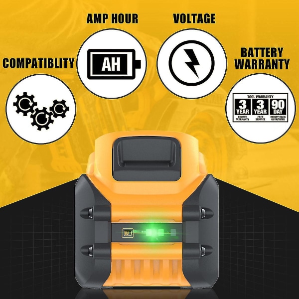 Til Dewalt Flexvolt 20v/60v Max Batteri 9ah Dcb609 Lithium-ion Dcb606 Dcb612 Dcb609 Dcb205 Dcb200 Dcb182 Batteri Til Dewalt 20vBY 15W Work Light