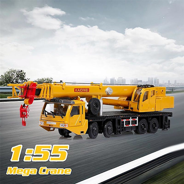 Leksakskranlyft 360 Grader Rotera Arbetsplattform Kran Med 4 Framhjulstyrning Engineering Bilmodell Barn  [DmS] Yellow