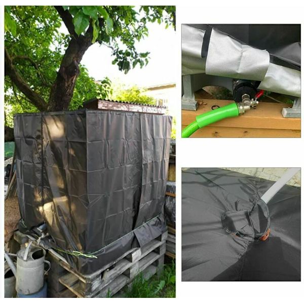 Vattentankskydd 1000L IBC Vattentankskydd Vattentankskydd 120x100x116cm (Svart)