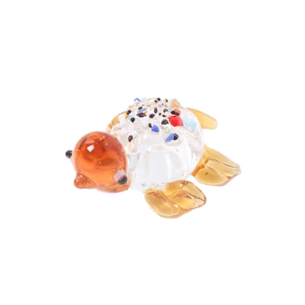 Suloinen miniatyyri sisustus kirkkaanvärinen lasi herkkä pieni kilpikonnan muotoinen miniatyyrinäyttö kotiin Orange