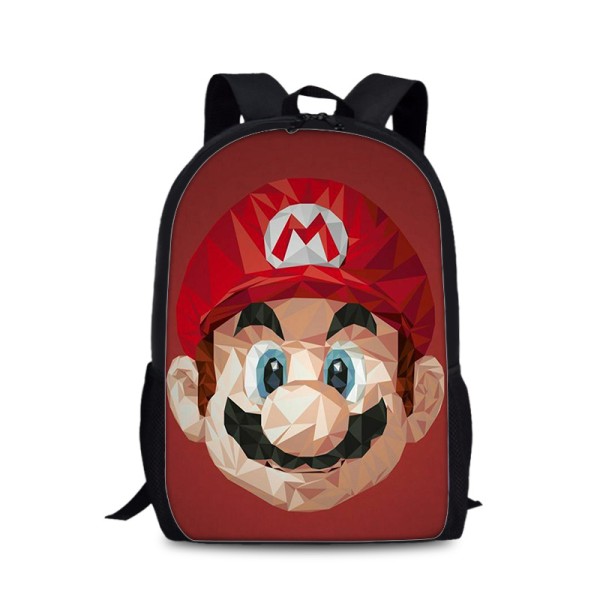 Tegneserie Ryggsekk Lett Vanntett Skoleveske Gave 17 Tommer Tegneserie Laptop Ryggsekk (Mario)