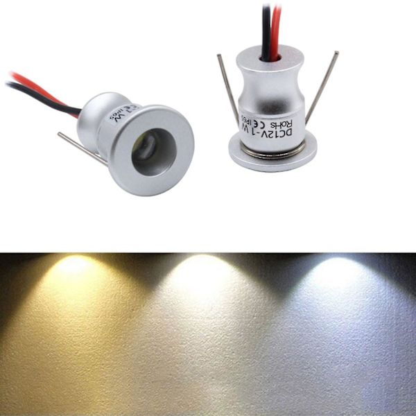 1w Led Mini Spotlight 15mm Leikattu Upotusvalaisin Dc12v Ip65 Kattovalaisin Pure White Light