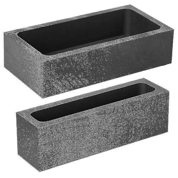 2 Pcs 1kg 665g Graphite Ingot Mold Crucible for Metal Casting, Graphite Crucible Mold for Gold