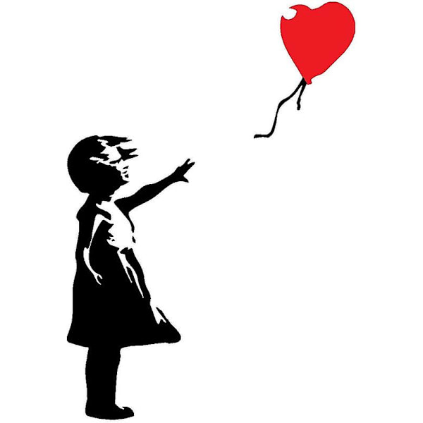 Banksy Girl Graffiti Vinyl Vindueklistermærke (48*26cm)