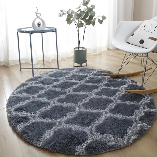 Runda Mattor Mjuka Bekväma Fluffiga Shaggy Hög Högen Matta För Vardagsrum Sovrum Round Floor Mat-8 Diameter 40cm