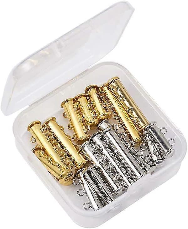 16 sæt 2~5 tråde messing magnetiske glide lås spænder blandede farver multi-trådet