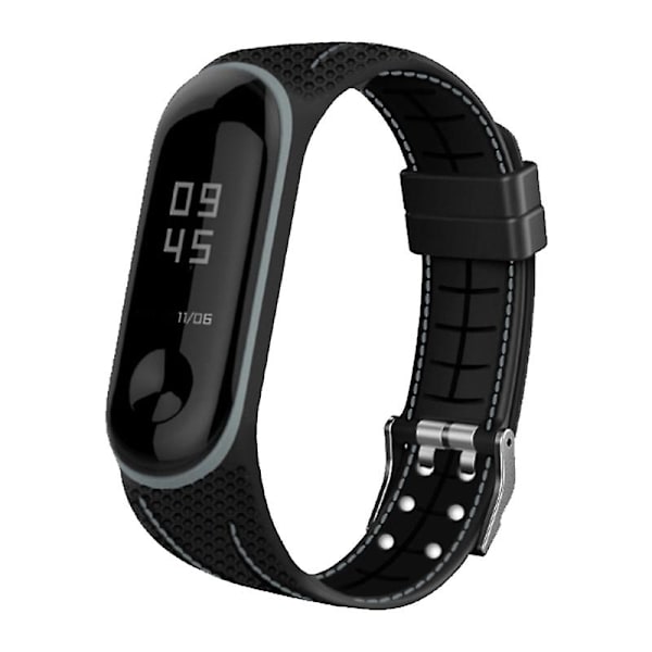 Armband med Bikake-Mönster Mjuk Silikon Armband Rem Armband Ersättning Kompatibel Xiaomi Mi Band 5 6 Jikaix Grey