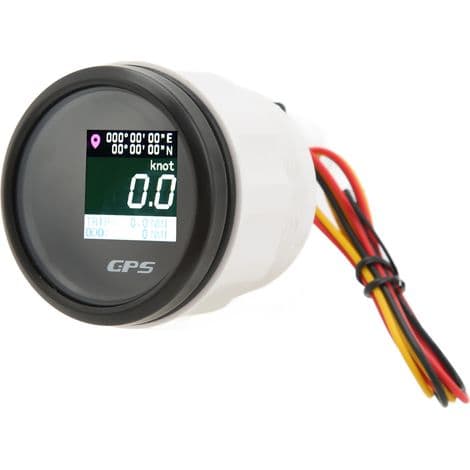 52 mm GPS-speedometer kilometertæller LCD-display DC 9-32V til båd, yacht, autocamper, køretøjer, sort