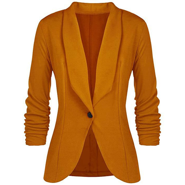 Blazer Jersey Lapel Langærmet Pasform Kvinders Mode Kort Blazer M