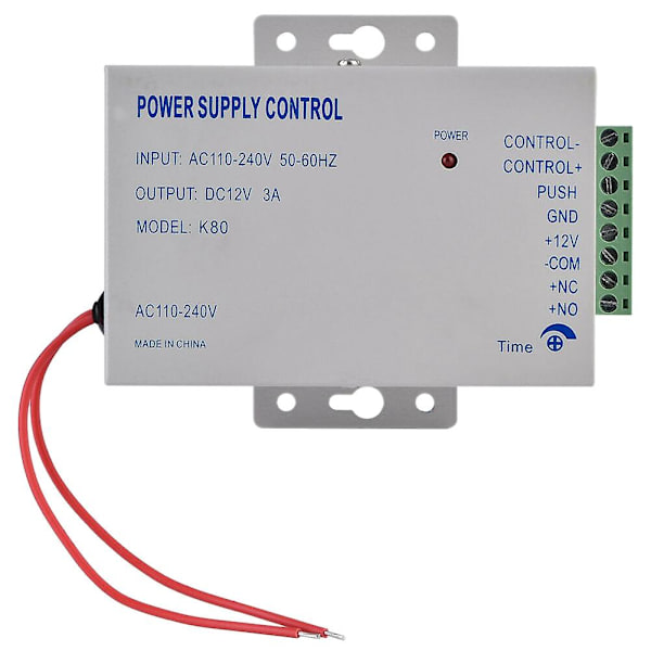 K80 Dörråtkomst System Elektrisk Strömförsörjning Kontroll Dc 12v 3a Miniatyr Ström/elektriskt Lås Ström/ white
