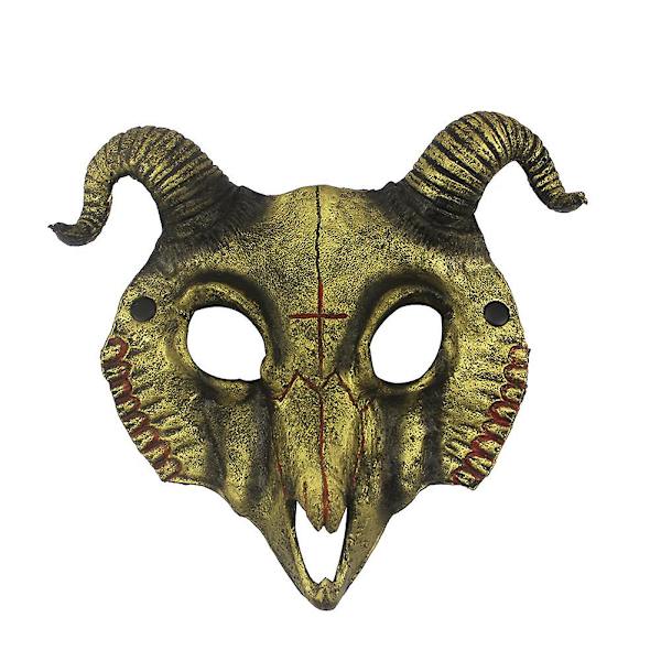 Halloween Kryssad Tryckt Läskig Fårmask Hållbar Unik Kostymtillbehör för Fest Aktivitet Glod