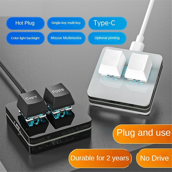 Mukautettu Mini-näppäimistö Kopioi Liitä 2 Näppäintä Rgb Makro Osu Näppäimistö Ohjelmoitava Mekaaninen Näppäimistö Ga([HK])