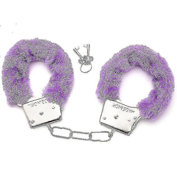Metallhandbojor med 2 Nycklar för Cosplay Polis Rollspel Leksak [DmS] Purple