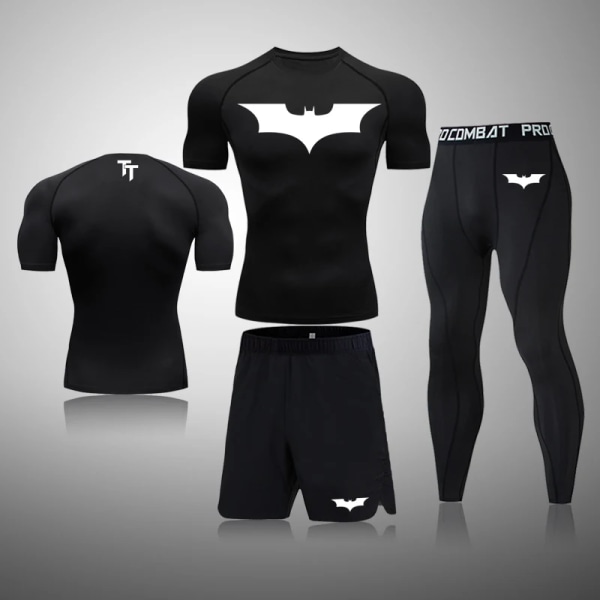 Mænds Sports Fitness Vinter Kompression Undertøj Dragt Basketball Træning Løb Langærmet T-Shirt Bukser Sæt 2-piece set L