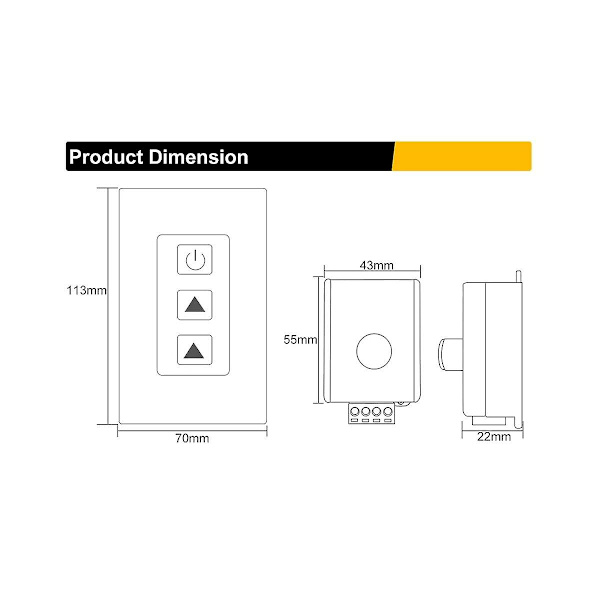 Dc12v-24v 10a Trådlös LED-listdimmer med touch-fjärrkontroll för enfärgad LED-list (r1) As Shown