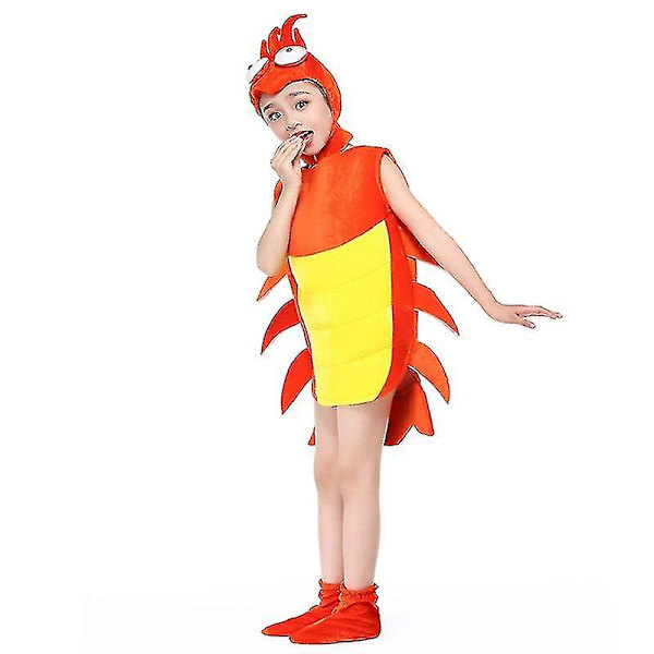 Lapsen Krabi-Hummeri-Kilpikonnan Merieläin Cosplay-Puku Halloween-Juhliin, Kouluesityksiin, Hyppyasu Pojille ja Tytöille, Eläinpuku Lobster 100cm