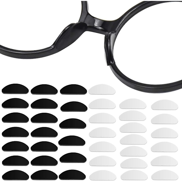 40 Par 1mm Halksäkra Silikon Näsdynor Självhäftande Näsdynor För Glasögon Solglasögon Specifikationer (transparent + Svart)