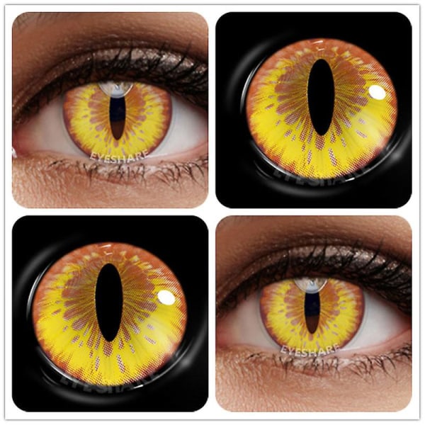 Eyeshare Color Kontaktlinser For Eyes 1 par Anime Cosplay Färgade linser Blå Röda Halloween Linser Kontaktlins Skönhetsmink [DmS] Sprit Eye