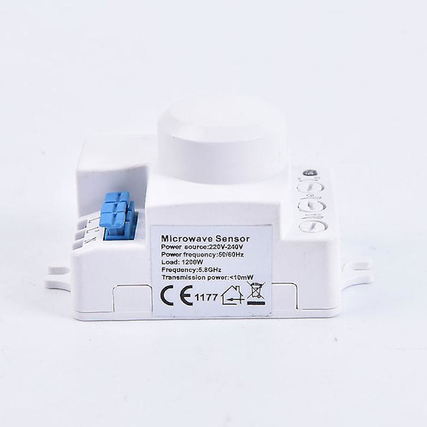 Mikrobølge Sensor Switch 5.8ghz Hf 220v Led 360 Graders Radar Bevægelsessensor White 1PC