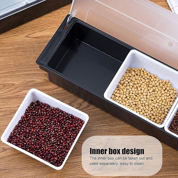 6 roms serveringsbrett, avtakbar toppingstasjon, plastpizza ingredienser, krydderdispenser, gjenbrukbar, stil 1 SIZE 3