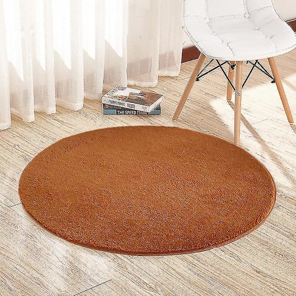 Bademåtte Skridsikker Absorberende Brusebad Badeværelsesmåtte Rund No.a7BY Khaki 80 diameter