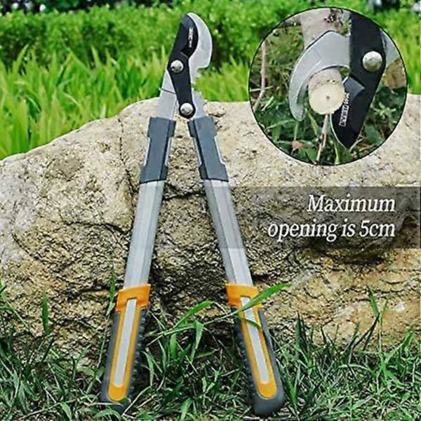 ZK-Bypass beskjæringssaks 45 cm med girklippesystem for å klippe greiner tykkere enn 30 mm, SK-5 stålblader og Teflon-belegg, robust aluminiumsgrep