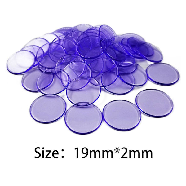 100 stk. 19mm Bingo Chips Transparent Farve Tælle Matematik Spil Tællere Markører Kaesi  [DmS] Colorful 100pcs