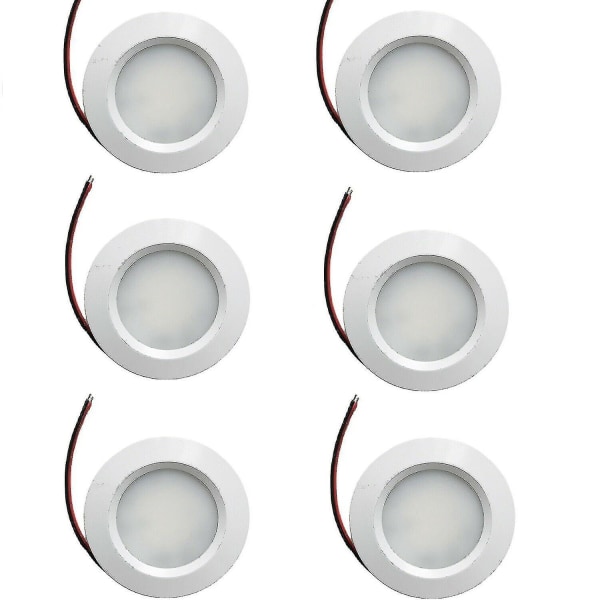 6 kpl LED 12V Spot-valaisimet himmennettävät asuntovaunuun/veneeseen upotettavat lämpimän valkoiset alasvalot - Sfygv 6PCS