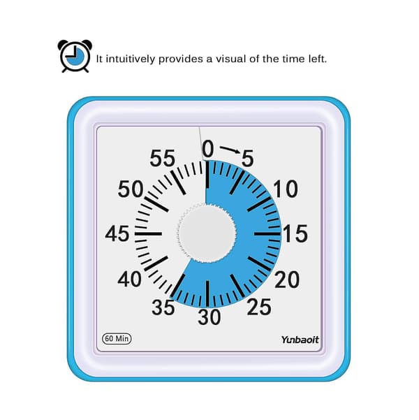 60-minutters Visuell Analog Timer Lesing Timer Stille Telling Tid Verktøy