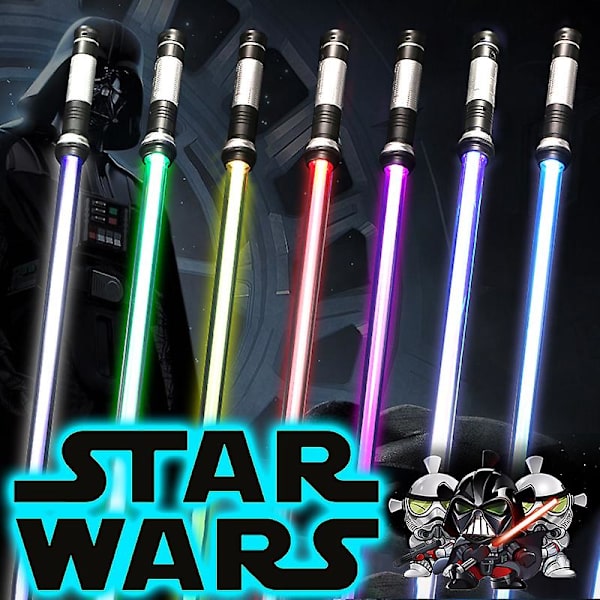 På lager - Hot salg - Star Wars - Lys Sabel - Børnelydsabel Cos-Play/Lys Sabel Led Blinkende Legetøj Multifarvet/Børnelaser Force Awakens Telescopic 2pcs