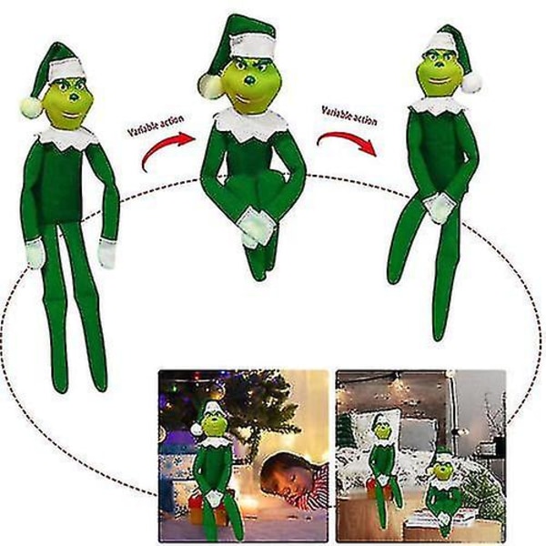 30 cm jouluinen Grinch-tonttunukke Snoop On The Stoop joulu Grinch-juhlatavarat Green