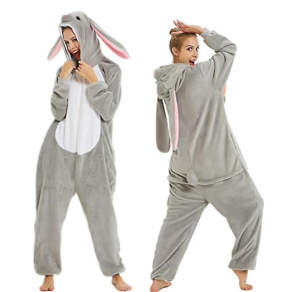 Påskharedräkt Kanin Onesie För Vuxna Kvinnor Män Halloween Pyjamas Rabbit L