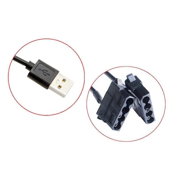 USB 5V til dobbelt 4PIN Molex-ventilatoradapterkabel med kontakt Y-splitter til computerkabinet stationær pc C [DB]