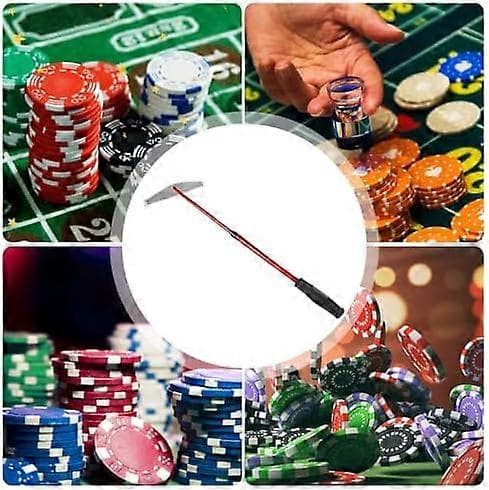 Teleskopisk Poker Chip Rake, Push Stick til Poker Chips, Akryl Rake Tool til Nem Chipstyring Red