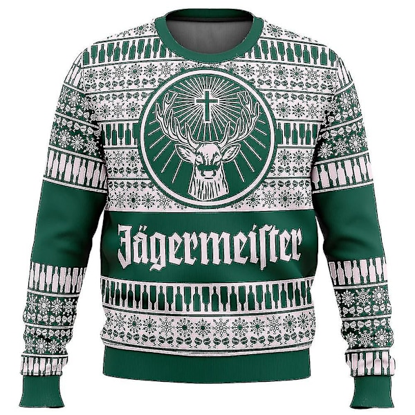 Jagermeister Stygg Julgenser Julgenser Gave Julenissen Genser Menn 3d Genser Og Topp Høst Og Vinter Clot X.d,hw 2XL