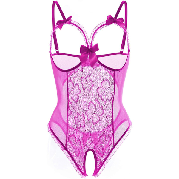 gerie for Women En-delt Teddy Lingeri Seksuel Bodysuit Blonder Nattkjole Lilla Medium