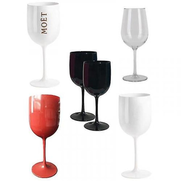 Hvid Moet Plastik Akryl Goblet Festlig Party Drikkevin Champagne Glas White 401-500ml