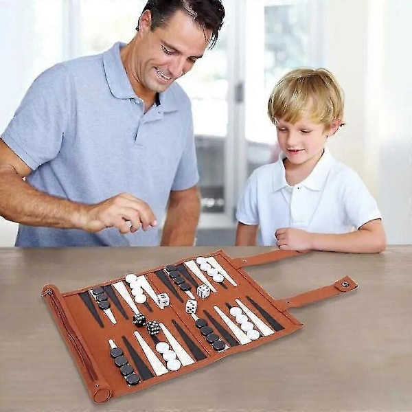 Backgammon Brädspel Bärbar Backgammon Set För Vuxna Klassiskt Brädspel