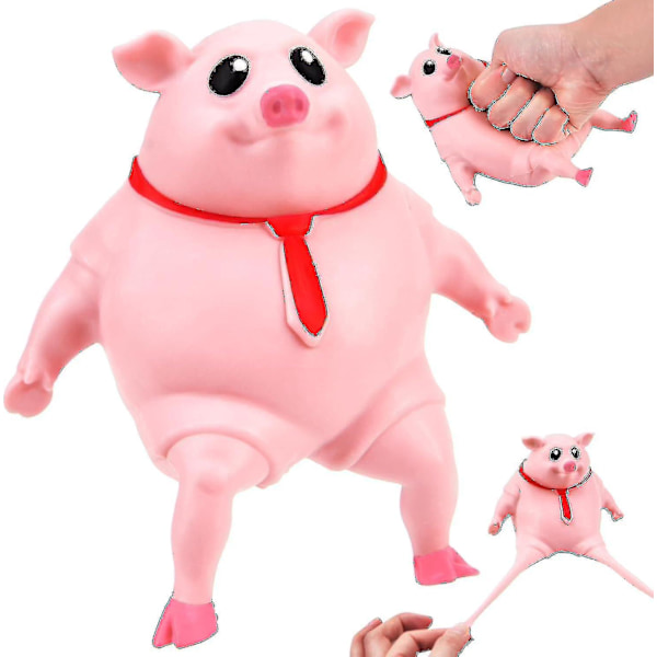 Gris Squeezeboll Leksaker, Anti-stress Gris Squeezeboll Leksak, Rosa Gris Roliga Sensoriska Squeeze Leksaker
