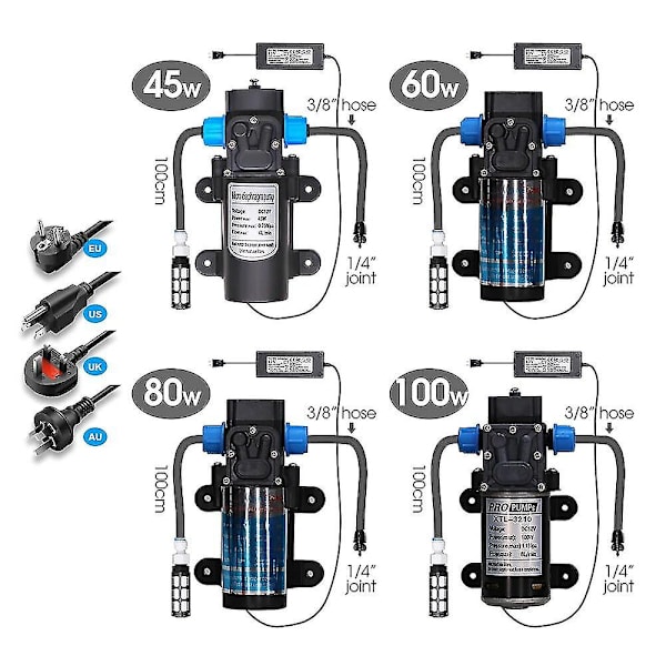 Utmärkt 5-30m Självprimande Pumpset 90/180/360/remsa Bevattningssystem för Trädgård 1/4' Automatisk Bevattningsutrustning 100-240vspray S-tee joint only