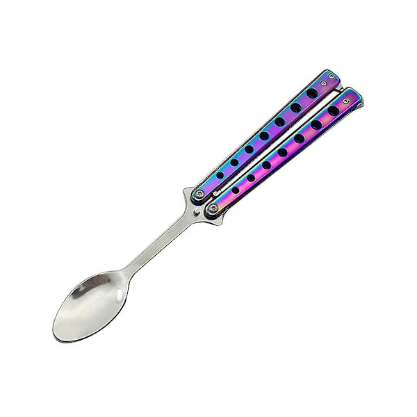 Sommerfugl Ske-Gaffel Camping Foldbar Rustfrit Stål Bestik Til CampingBY Color Spoon