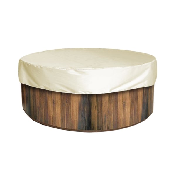 Runt Badkarstäcke UV-Resistent Badkarstäcken Utomhus Spa Badkarstäcken-XinHan Beige