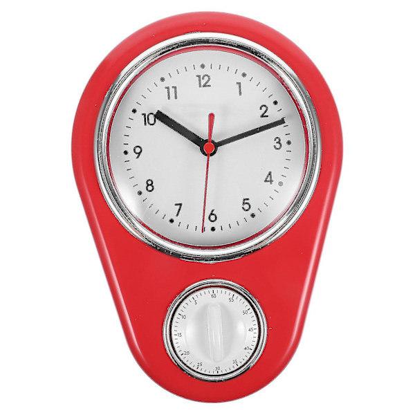 1 st Kökstimer Väggklocka Hushållstimer Modern Stil Utan Batteri För Hemmet (blå) Red 22.5x16cm