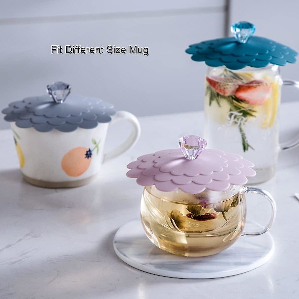Set med 6 Extra Stora Silikon Mugglock Camping Mugglock för Te/ Kaffe Muggöverdrag Universal Mugglock Utomhus Dryckesöverdrag Muggdammskydd Slumpmässig Färg