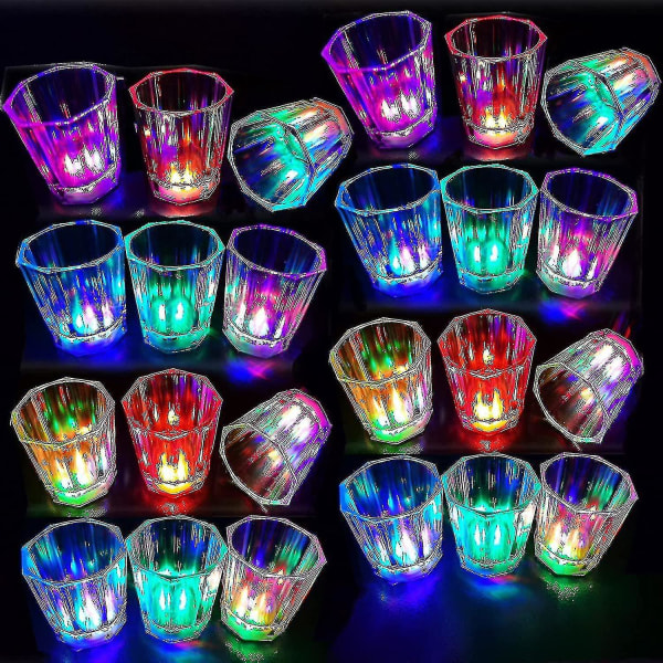 Set Of 24 Led Light-up Shot Glasses For Glowing Party Fun