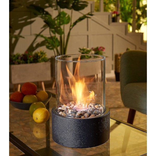 Small Zhexin - Danya B. Clean-Burning Bio Ethanol Ventless Fireplace, Indoor/Outdoor Portable Tabletop Fire PitBY