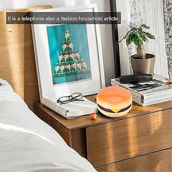Hamburgertelefon, Cheeseburger Burger Hamburger Telefon Søte Telefoner Fasttelefon Ledningstelefon Skrivebordstelefon for Hjem Hotell Kontor Dekor Barn Gave